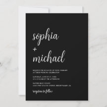 Elegant Hand Lettering Black White Bröllop