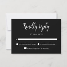 Elegant Hand Lettering Black White Bröllop