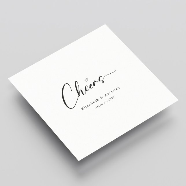 Elegant Hand-Lettering Cheers Personlig Bröllop Pappersservett (Elegant Hand-Lettering Cheers Personalized Wedding Napkins)