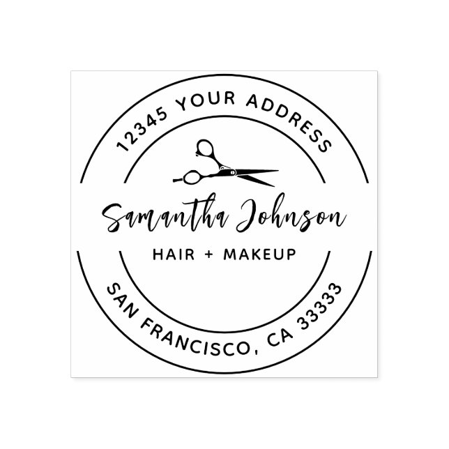 Elegant Hand Lettering Salon Rubber Frimärke Stämpel (Tryck)