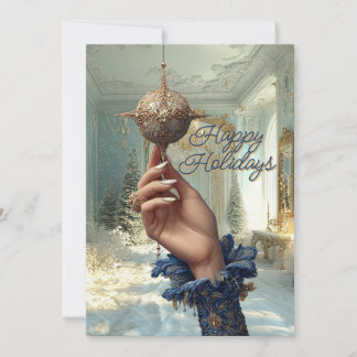 Elegant Hand & Ornament Holiday Card Julkort