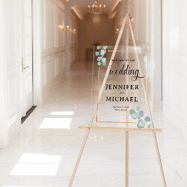 Elegant Hand-Paemated Eucalyptus Bröllop Välkommen