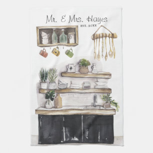 Elegant Hand Painting Kitchen Tea Towel Kökshandduk