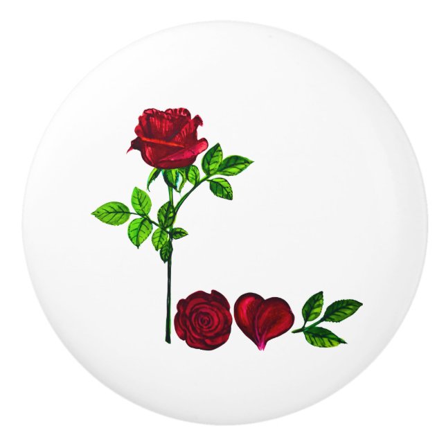 Elegant Hand-Pasigned KÄRLEK Ro Cabinet Knobs Knopp (Framsidan)