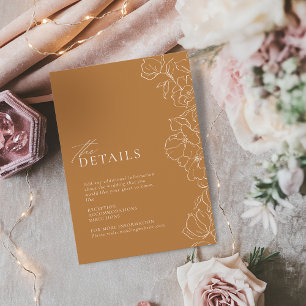 Elegant hand plockade blommigt - uppgifter om guld tilläggskort