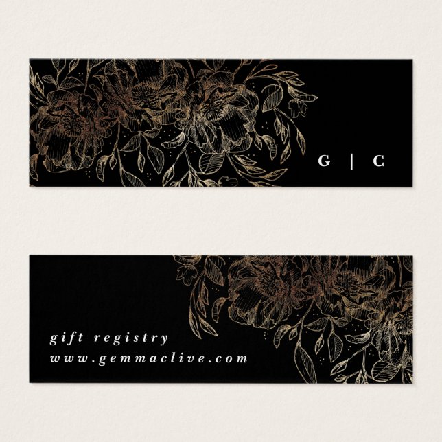 Elegant Hand plockade Botanical Bröllop Gift-regis Litet Visitkort (Framsida & baksida)