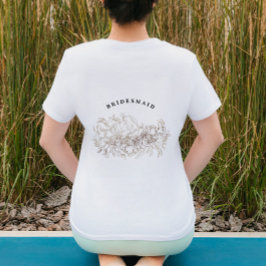 Elegant Hand plockade Botaniska Bridesmaid Party T Shirt