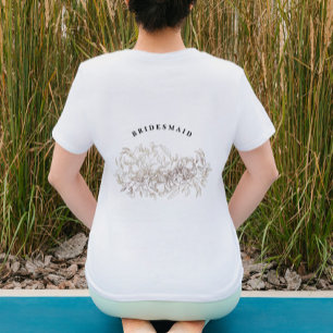 Elegant Hand plockade Botaniska Bridesmaid Party T Shirt