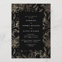 Elegant Hand plockade Botaniska Bröllop