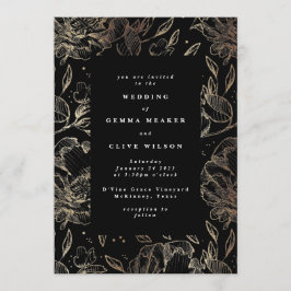 Elegant Hand plockade Botaniska Bröllop Inbjudningar