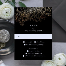 Elegant Hand plockade Botaniska Monogram Bröllop OSA Kort