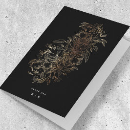 Elegant Hand plockade Botaniska Monogram Bröllop Tack Kort