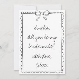 Elegant Hand plockade Bow Anpassningsbar Bridesmai Kort