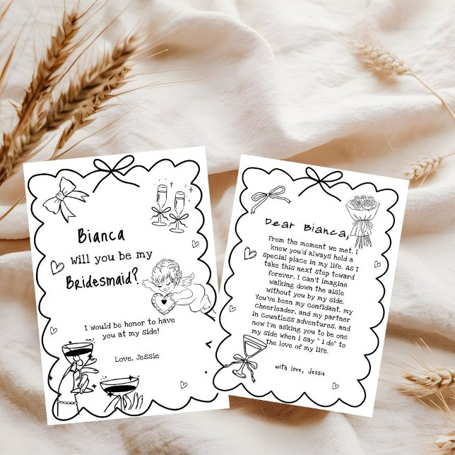 Elegant Hand plockade Bridesmaid Frieri kort (Skapare uppladdad)