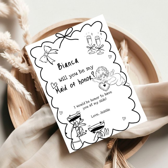 Elegant Hand plockade Bridesmaid Frieri kort (Skapare uppladdad)