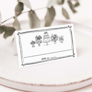 Elegant Hand plockade Doodles Scribbles Linjer Brö Placeringskort