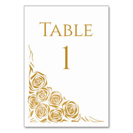 Elegant Hand plockade Golden Ro Bröllop Bordsnummer