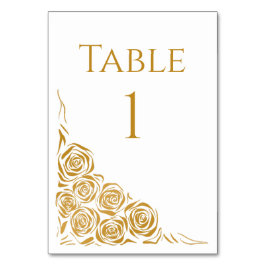 Elegant Hand plockade Golden Ro Bröllop Bordsnummer