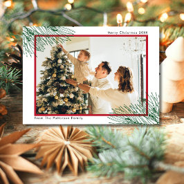 Elegant Hand plockade Greenery minimalistisk jul Julkort