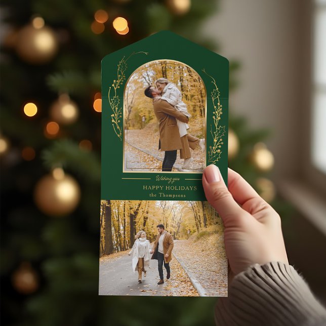 Elegant Hand plockade Guld Holly Arch Photo (Skapare uppladdad)