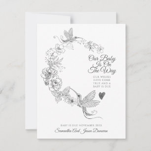 Elegant Hand plockade Hummingbird-Blommigten Botan Meddelande