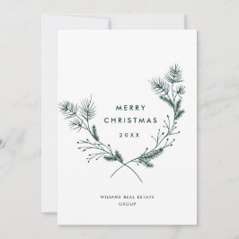 Elegant Hand plockade minimalistiskt julföretag Julkort