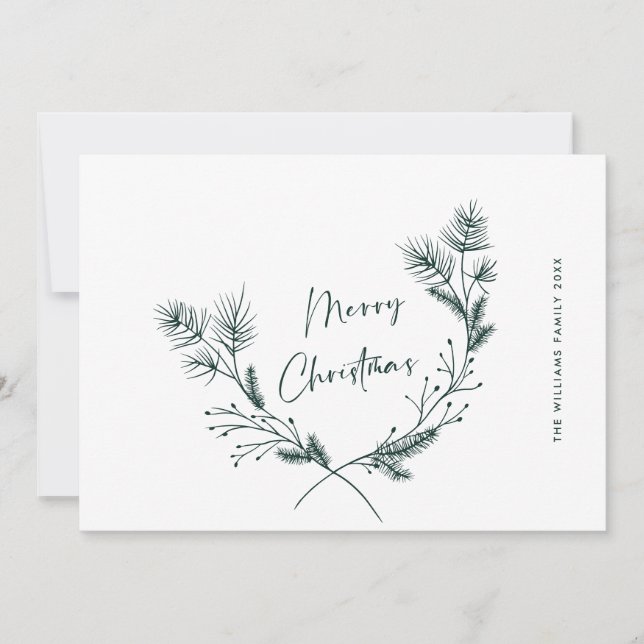 Elegant Hand plockade: minsta möjliga julkrans Julkort (Framsida)