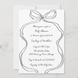 Elegant Hand plockade Vågigt babyskor Inbjudningar