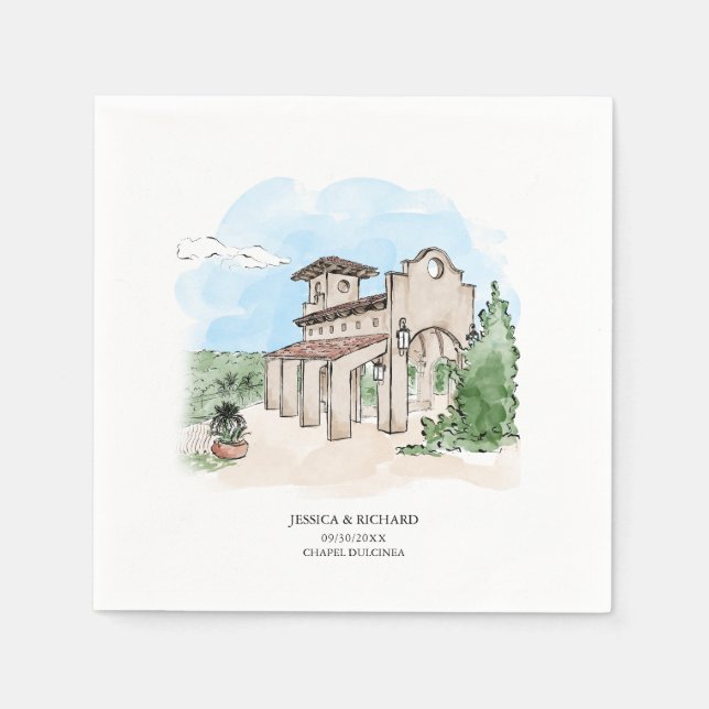 Elegant Hand plockade Venue Tack Pappersservett (Framsidan)