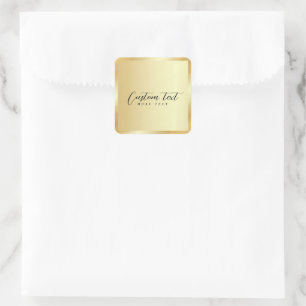 Elegant Hand Script Guld Mall Din Anpassade Text Fyrkantigt Klistermärke