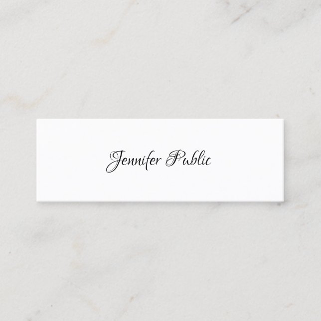 Elegant Hand Script Modern Minimalist-Professionel Mini Visitkort (Framsida)