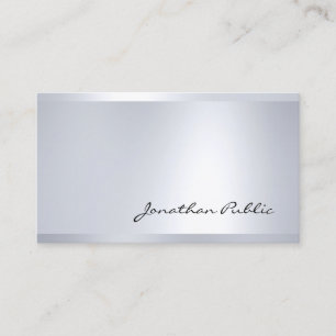 Elegant Hand Script Silver ser modern glamorös ut Visitkort