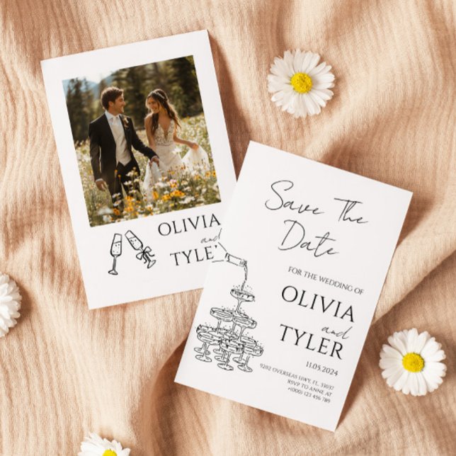 Elegant Hand Teckning Bröllop Inbjudningar (Skapare uppladdad)