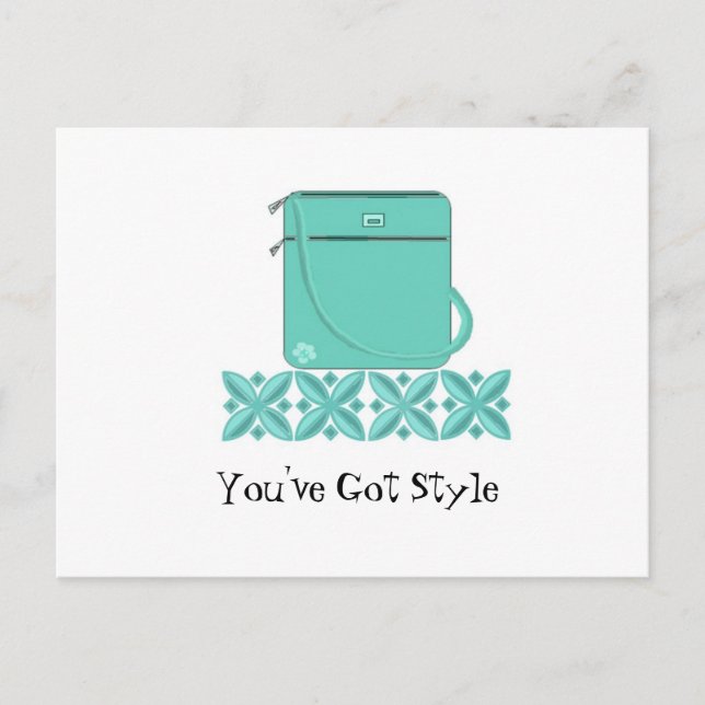 Elegant handbag med text vykort (Framsida)