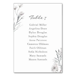 Elegant Handdragen blomma. Bröllop-sätesdiagram Bordsnummer