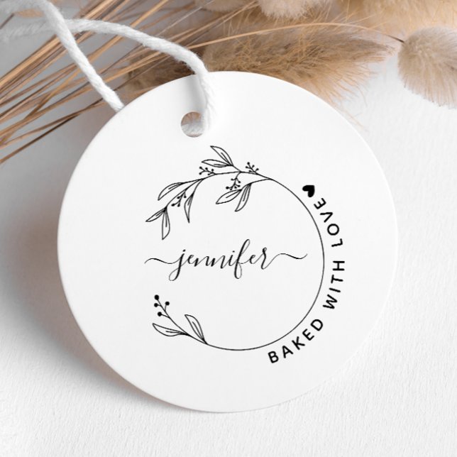 Elegant Handdragen botanisk baksida med Kärlek sto Stämpel (Skapare uppladdad)