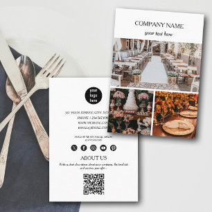 Elegant - händelseplanering - företag 3 Foton QR-k Visitkort