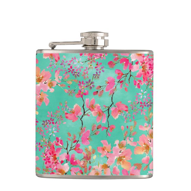 Elegant-handfärgsfärg vår blommigt fickplunta (Framsidan)