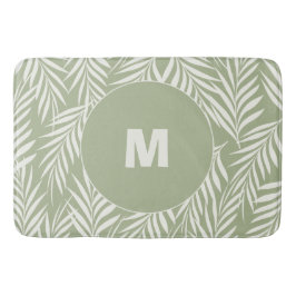 Elegant Handflatan Löv Mjölk Oliv grönt Personlige Badrumsmatta