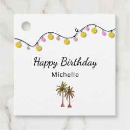 Elegant Handflatan Träd String Ljus Tropisk födels Gåvor Etiketter