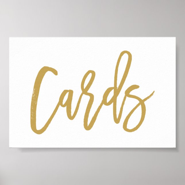 Elegant Handgjord Guld Bröllopskort Affisch (Framsidan)
