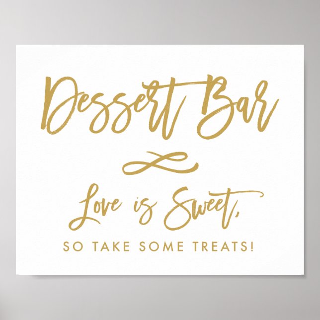 Elegant handgjord guld dessertbar poster (Framsidan)