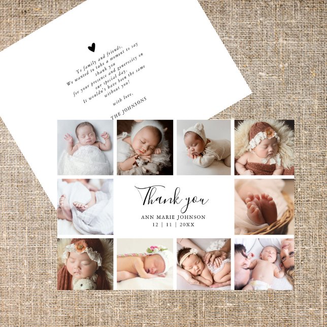 Elegant Handletar Chic Photo Baby Shower Tack Kort (Skapare uppladdad)