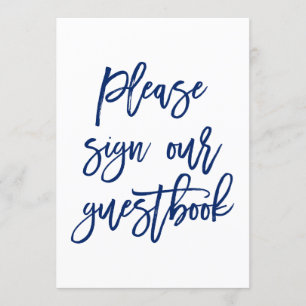 Elegant Handletterad Bröllopsskylt Vår Gästbok Inbjudningar