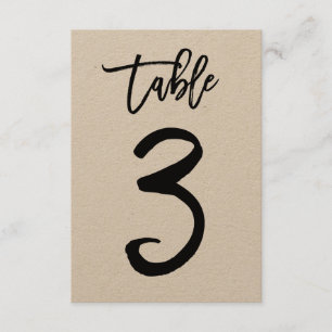 Elegant handletterad kraftpapper bordskort Bord