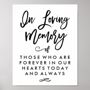 Elegant handletterad minnestavla poster