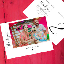 Elegant Handlettering Foto Födelsedagsfest Tack