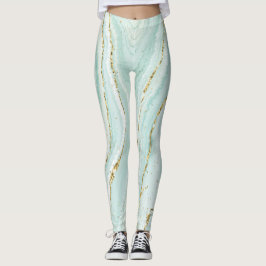 elegant, handmålad, flytande marmor med gli leggings