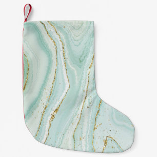 elegant, handmålad, flytande marmor med gli liten julstrumpa