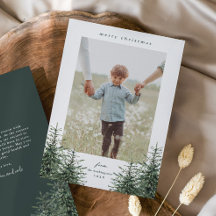 Elegant Handmålad Tall Träd Foto Jul